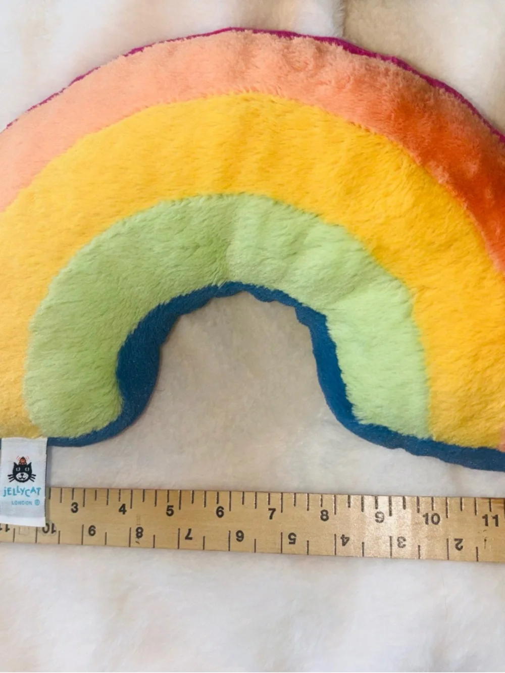 Jellycat Retired Rainbow Smile Plush in Pink, Peach, Yellow, Green & Blue - Picture 3 of 3